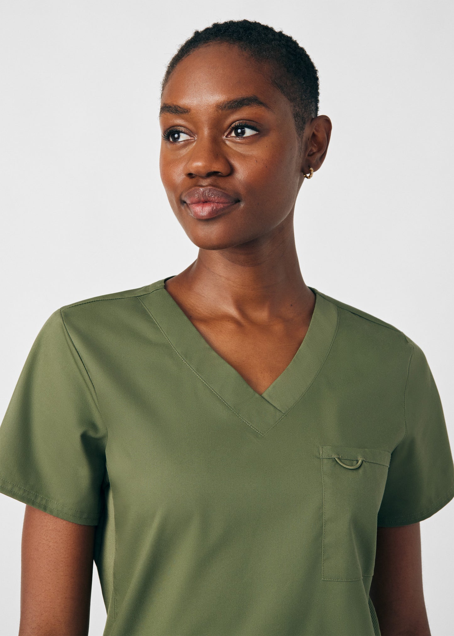 ProFlex 2-Pocket V-Neck Top  | Olive Moss