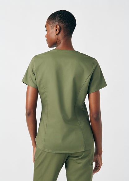 ProFlex 2-Pocket V-Neck Top  | Olive Moss