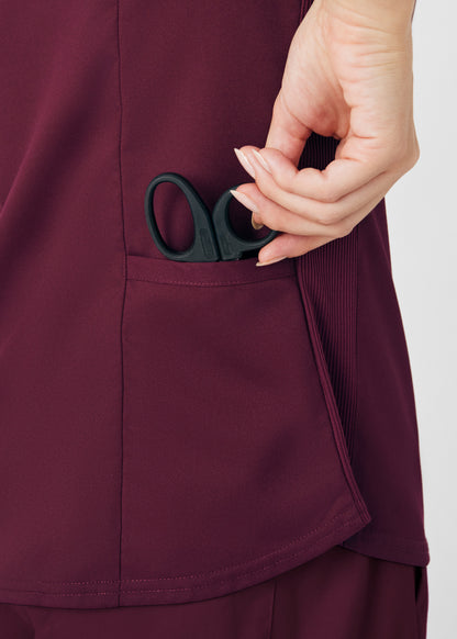 ProFlex 2-Pocket V-Neck Top  | Wine
