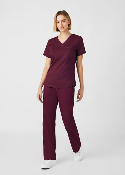 ProFlex 2-Pocket V-Neck Top  | Wine