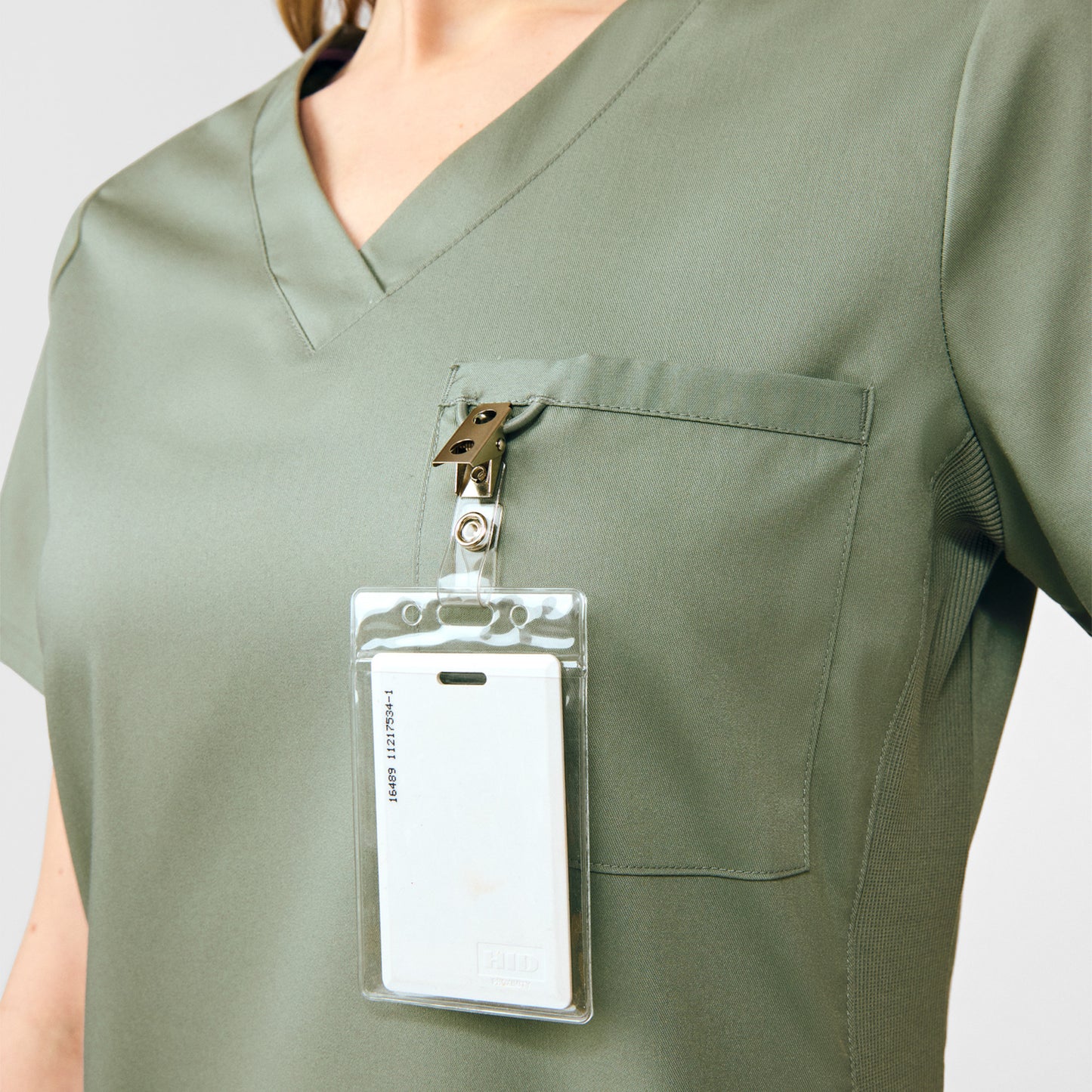 ProFlex 2-Pocket V-Neck Top  | Seagrass