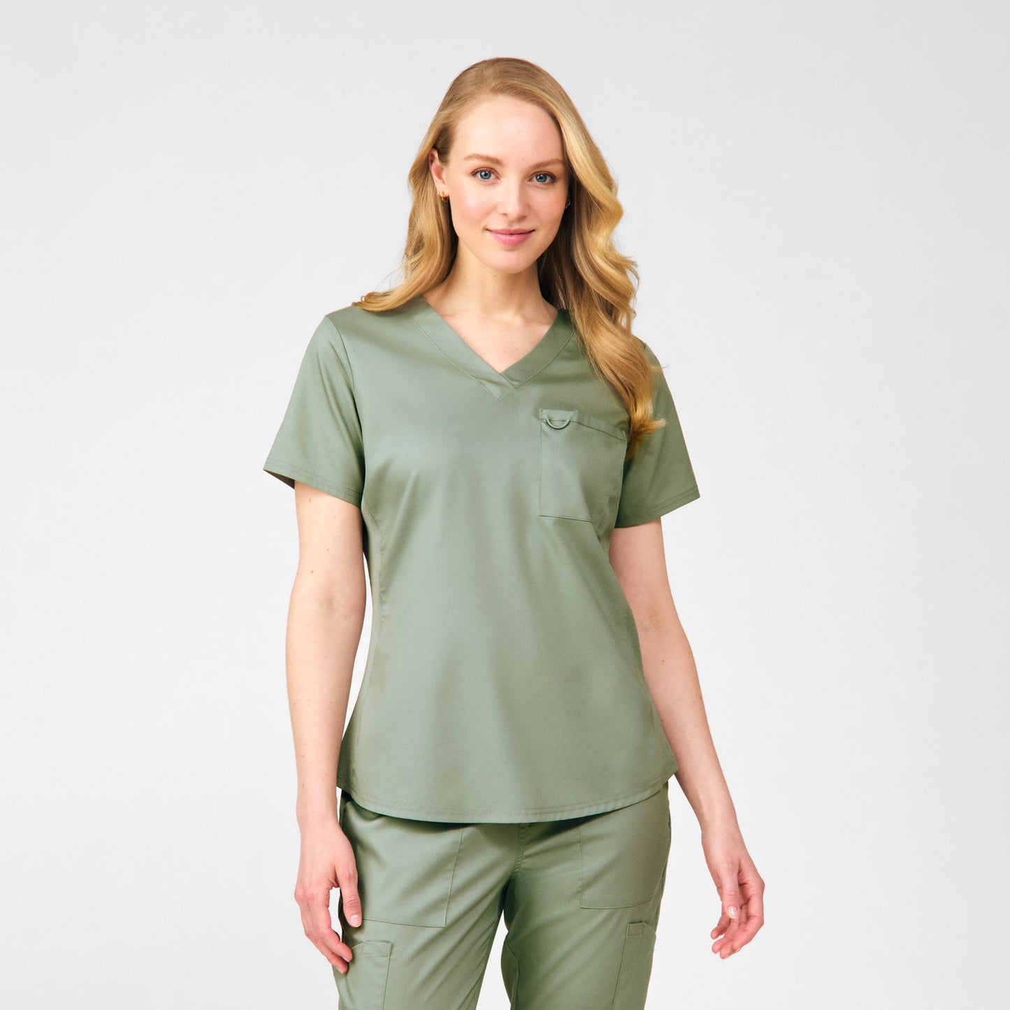 ProFlex 2-Pocket V-Neck Top  | Seagrass
