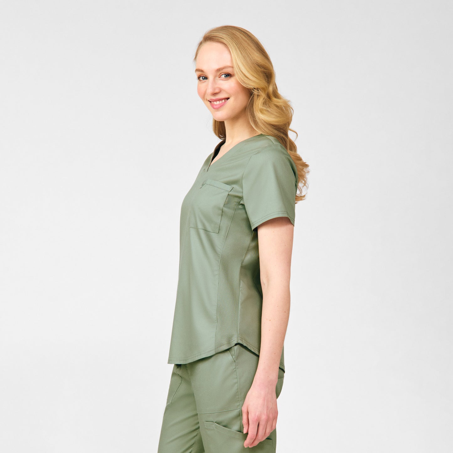 ProFlex 2-Pocket V-Neck Top  | Seagrass