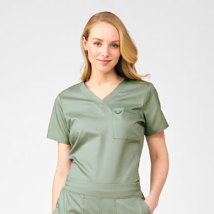 ProFlex 2-Pocket V-Neck Top  | Seagrass