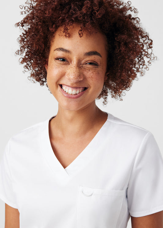 ProFlex 2-Pocket V-Neck Top  | White