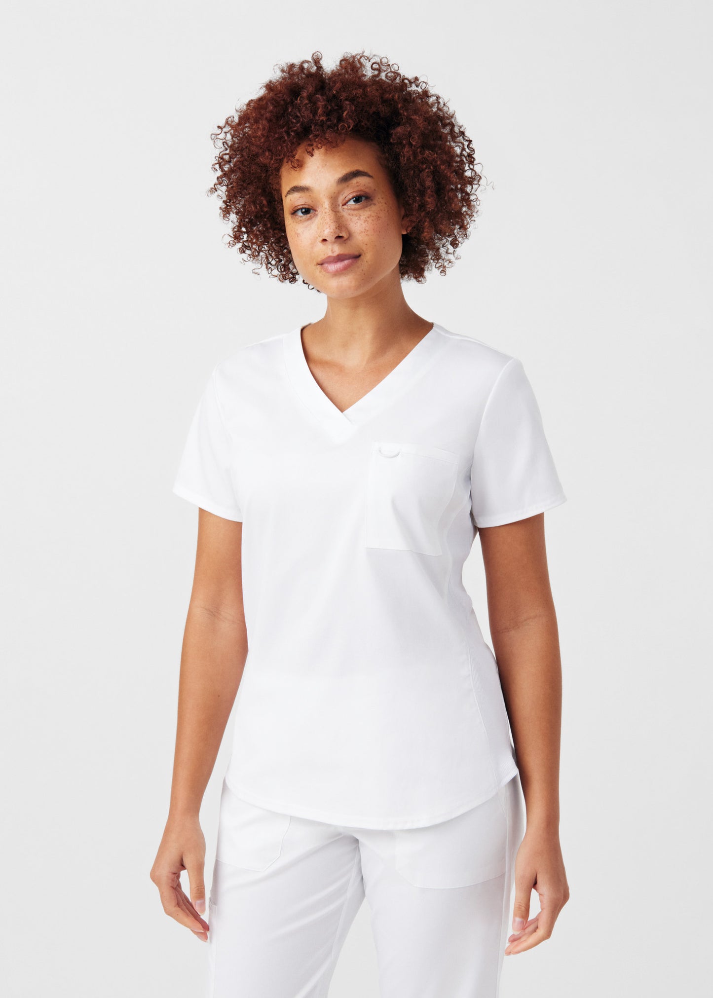 ProFlex 2-Pocket V-Neck Top  | White