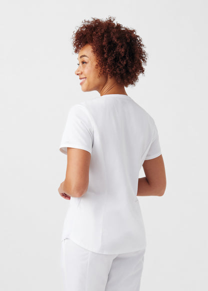 ProFlex 2-Pocket V-Neck Top  | White