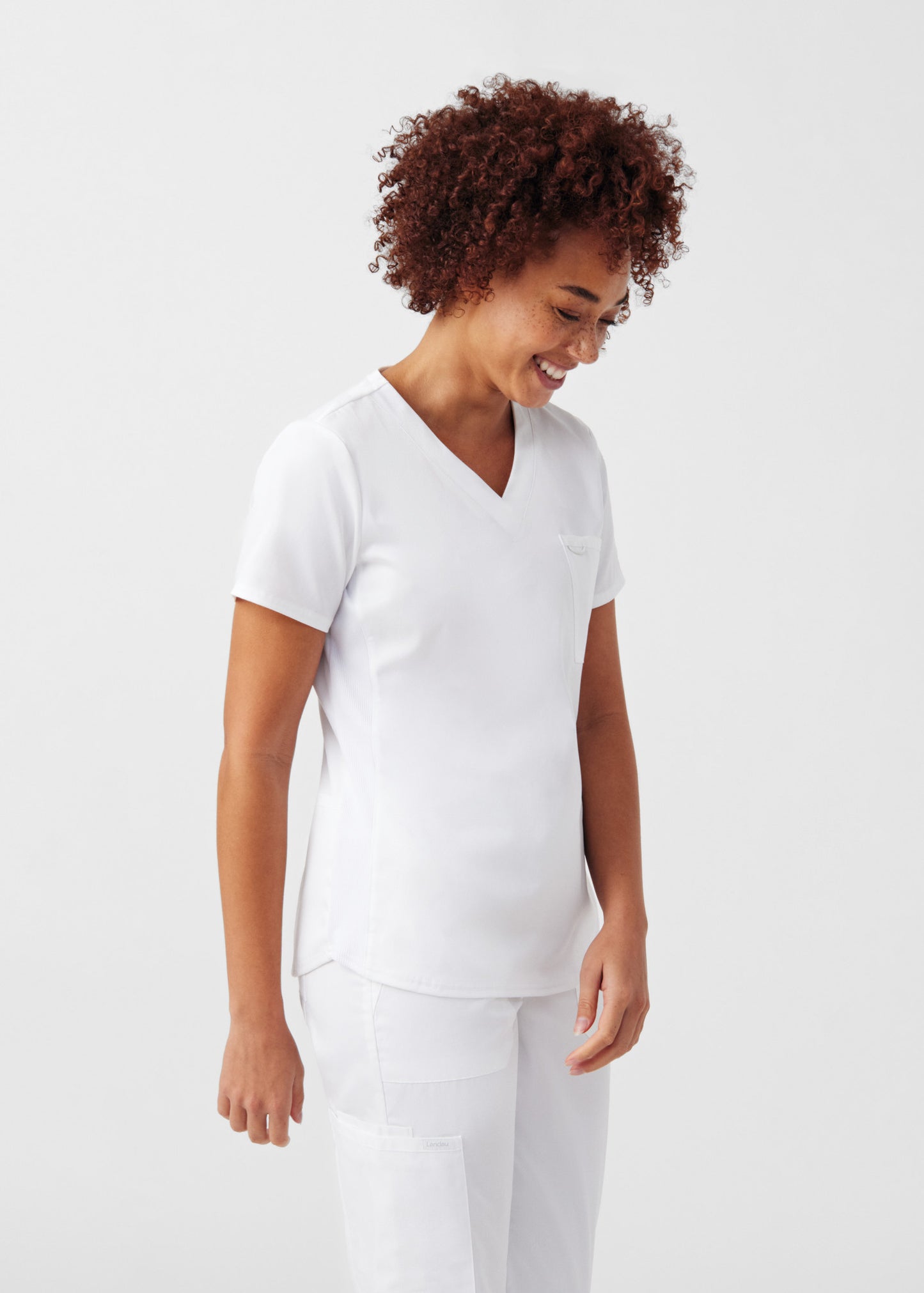 ProFlex 2-Pocket V-Neck Top  | White
