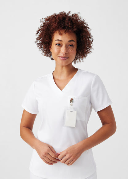 ProFlex 2-Pocket V-Neck Top  | White