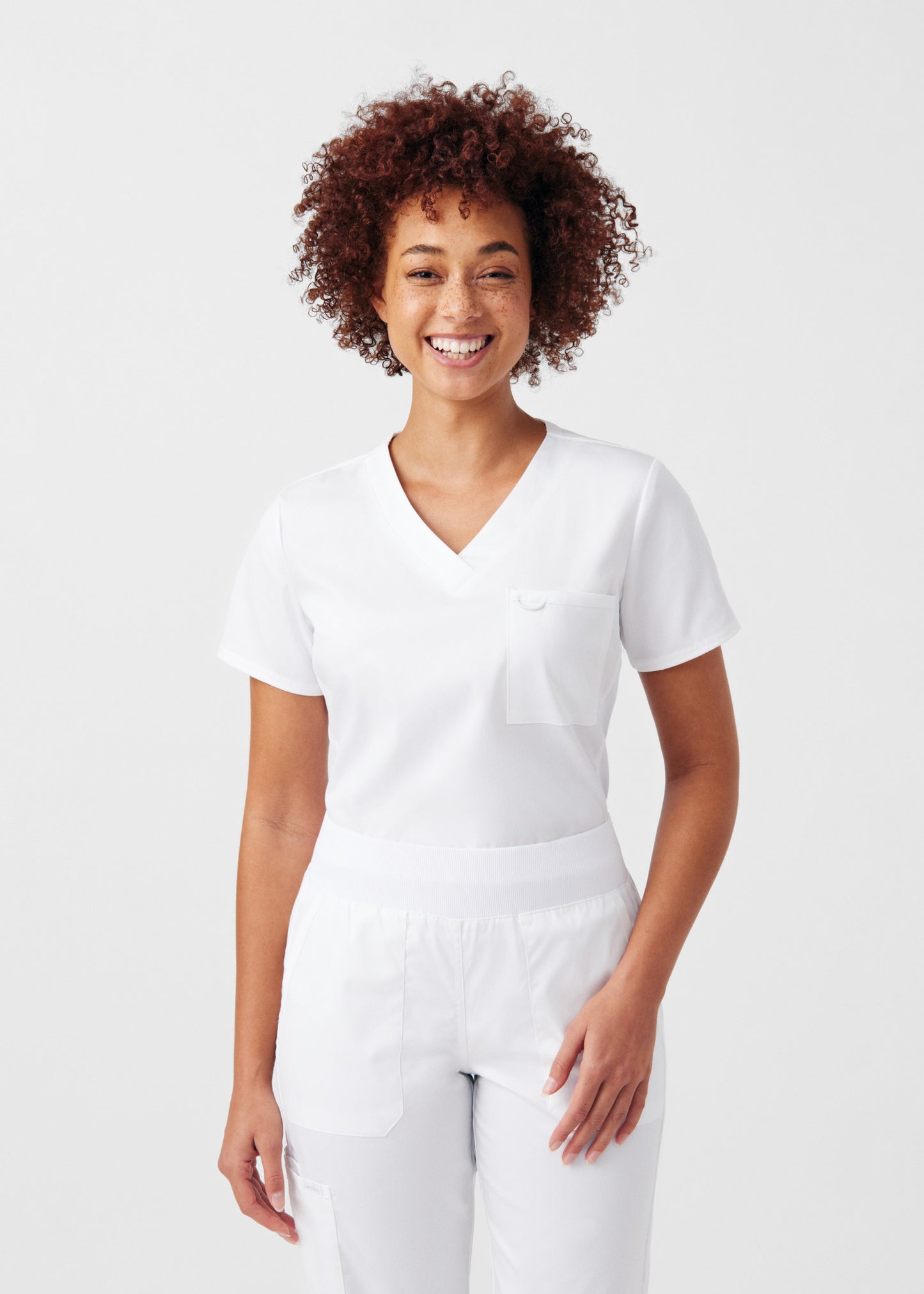 ProFlex 2-Pocket V-Neck Top  | White