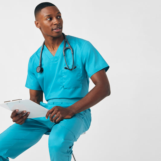 ProFlex 2-Pocket V-Neck Top  | Teal