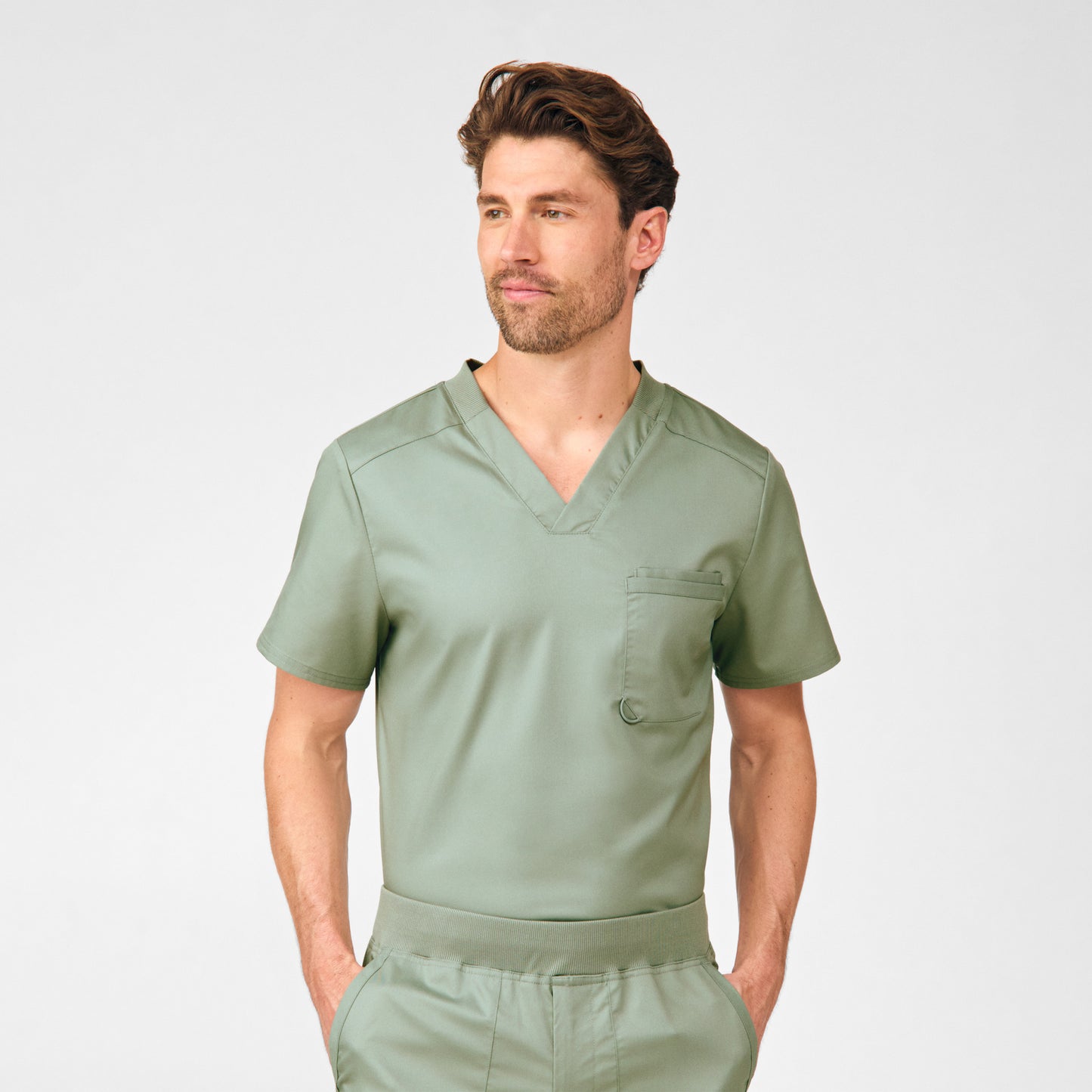 ProFlex 2-Pocket V-Neck Top  | Seagrass