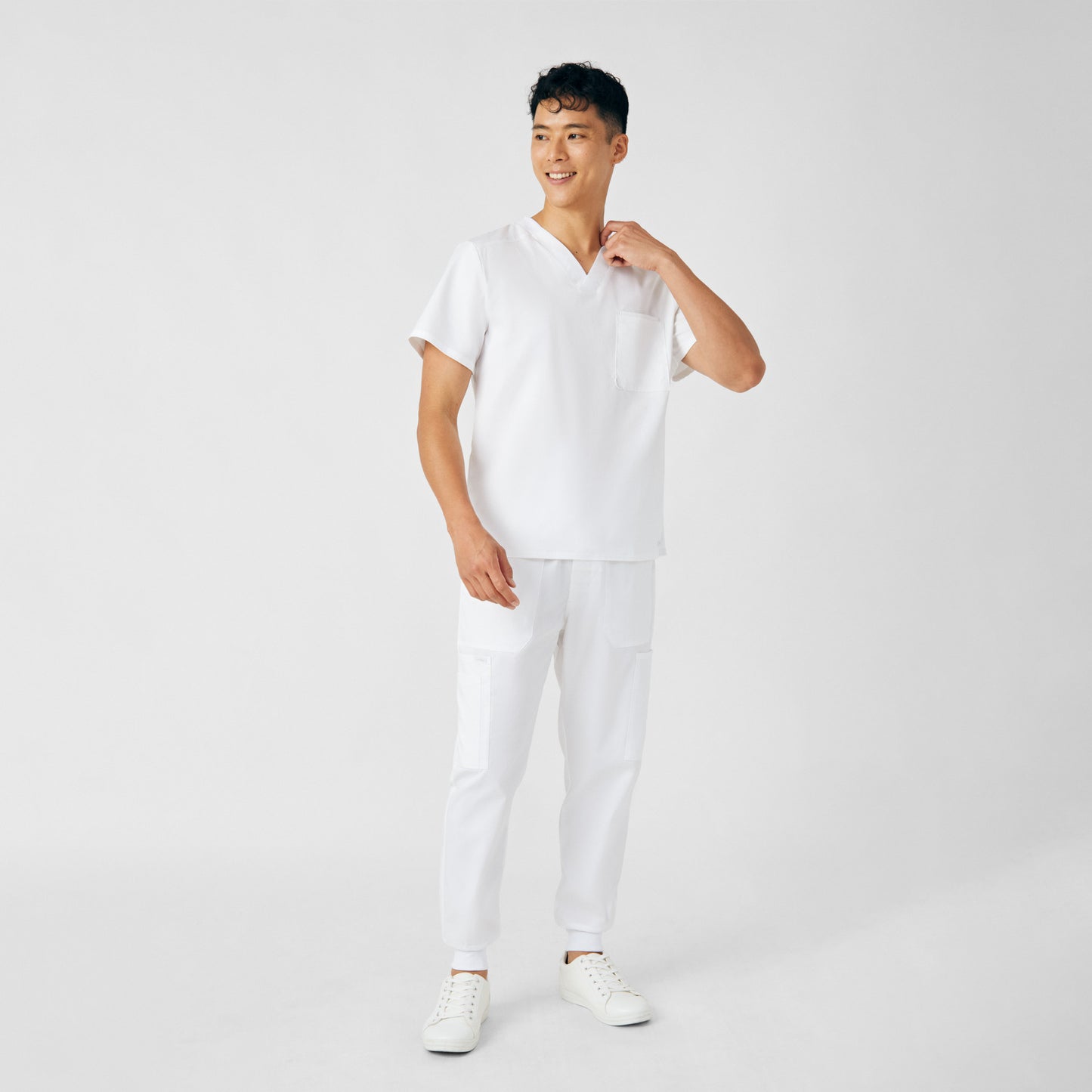 ProFlex 2-Pocket V-Neck Top  | White