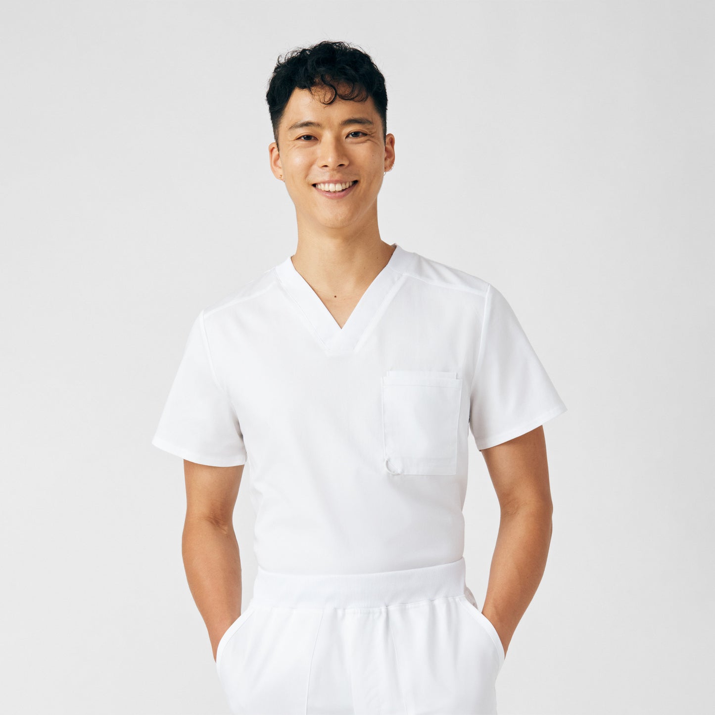 ProFlex 2-Pocket V-Neck Top  | White