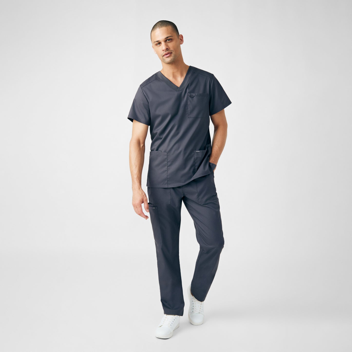 ProFlex 4-Pocket V-Neck Top  | Graphite