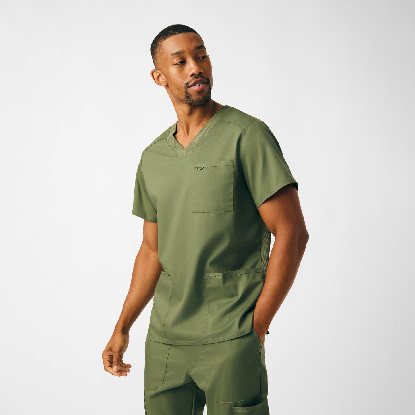 ProFlex 4-Pocket V-Neck Top  | Olive Moss