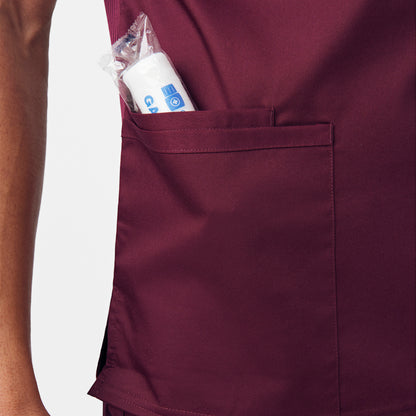 ProFlex 4-Pocket V-Neck Top  | Wine