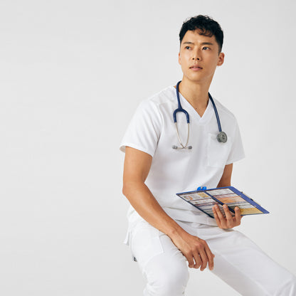 ProFlex 4-Pocket V-Neck Top  | White