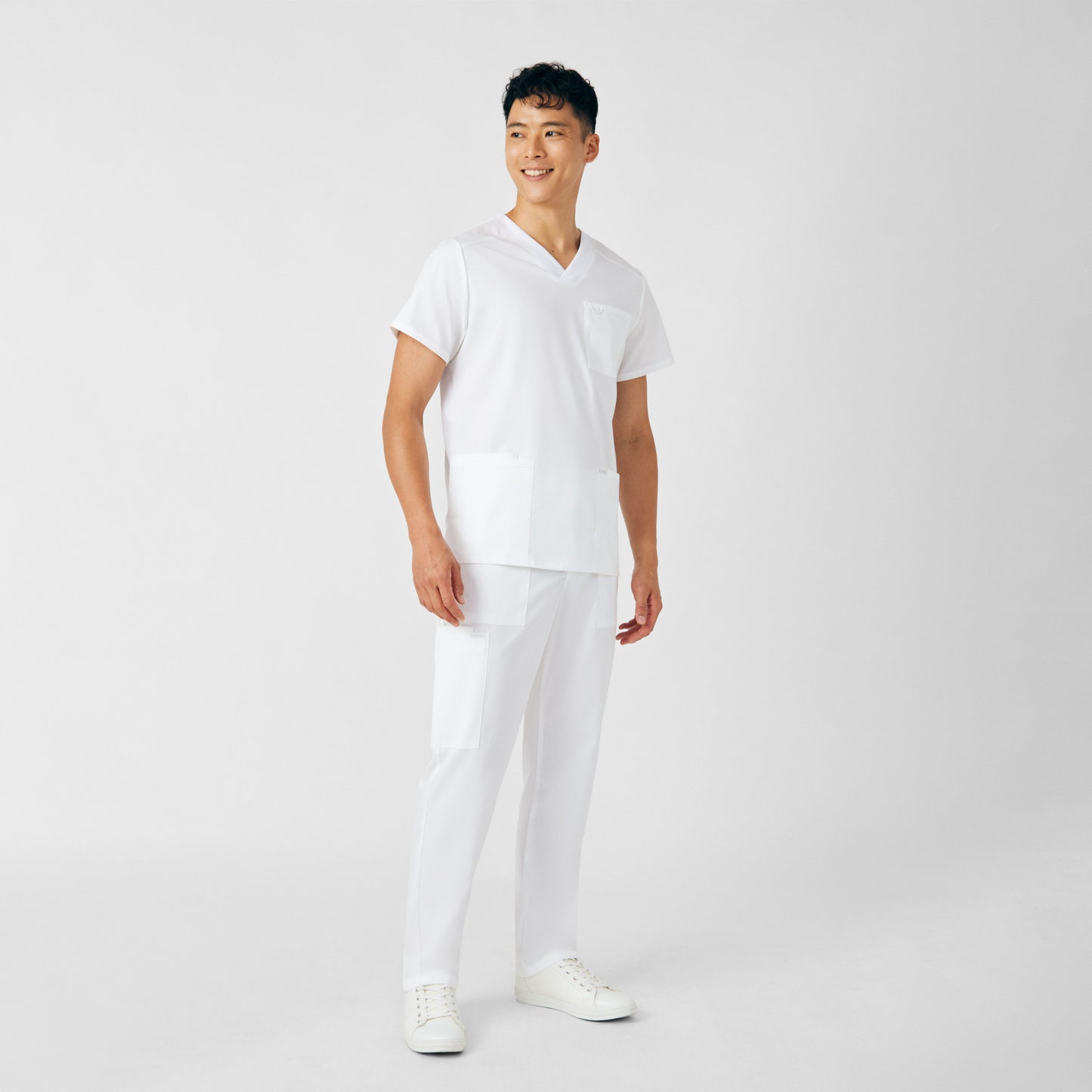 ProFlex 4-Pocket V-Neck Top  | White