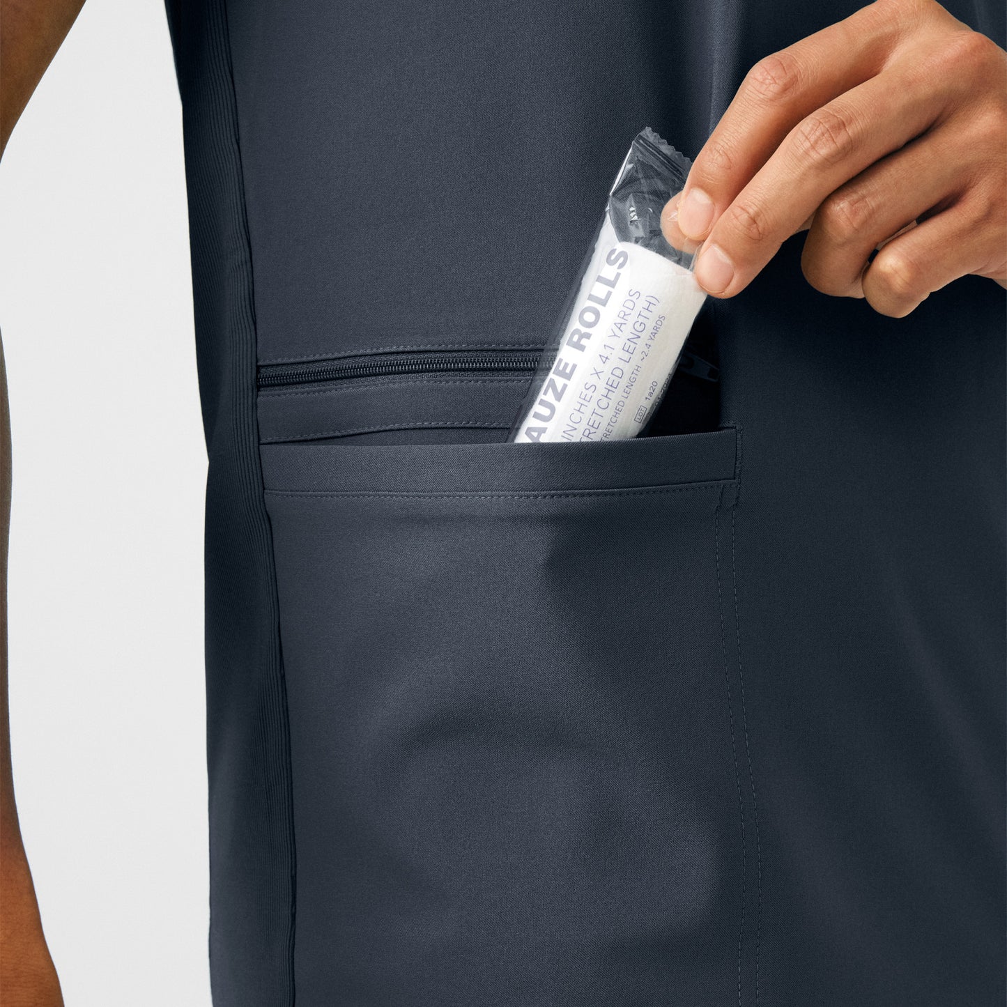 Forward 4-Pocket V-Neck Top  | Pewter