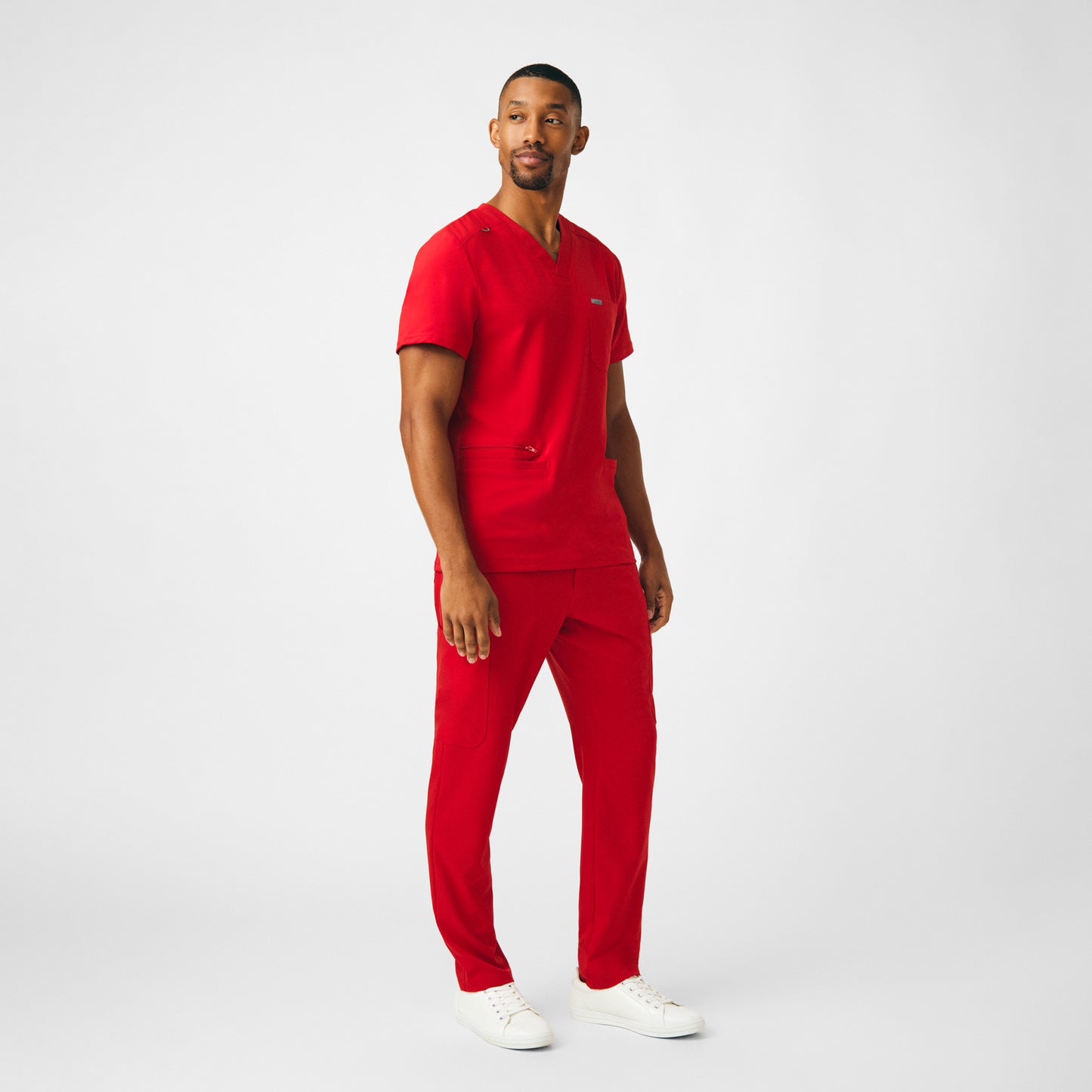 Forward 4-Pocket V-Neck Top  | Red