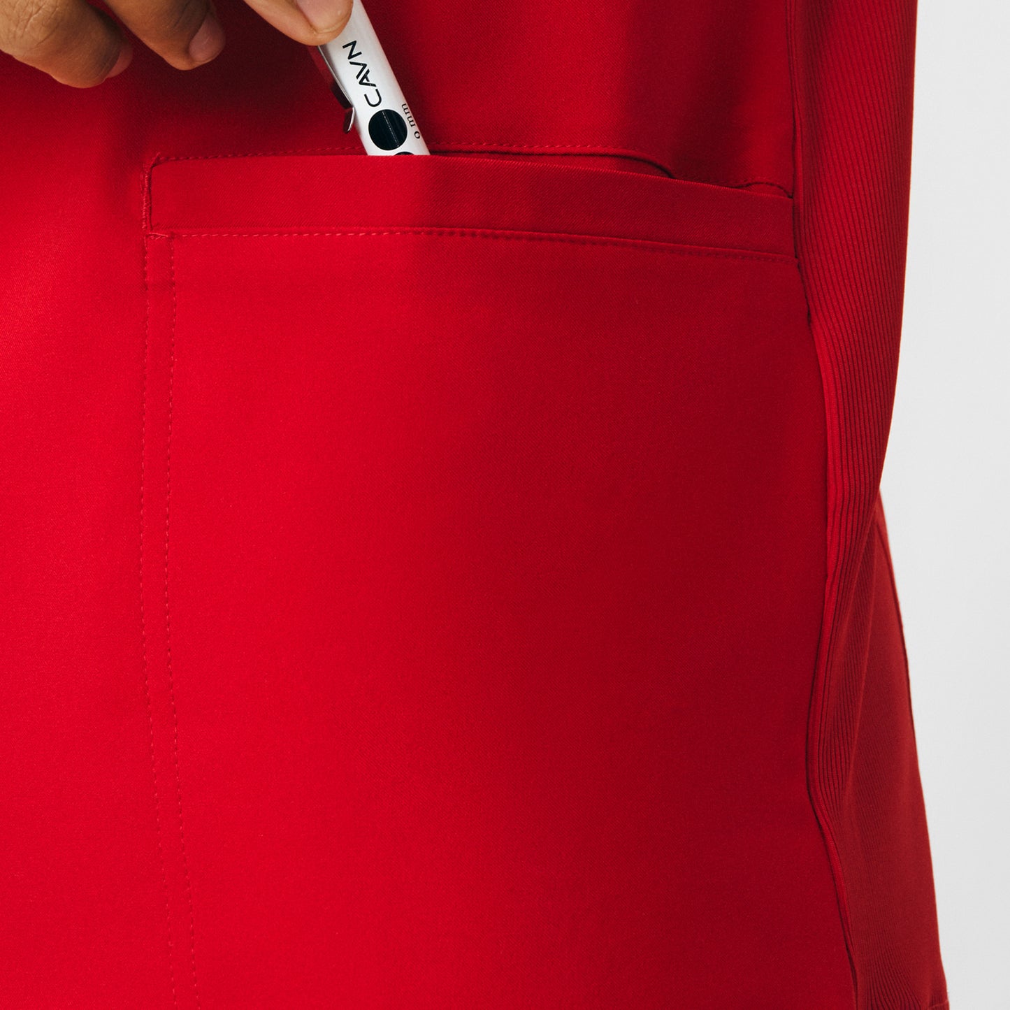 Forward 4-Pocket V-Neck Top  | Red