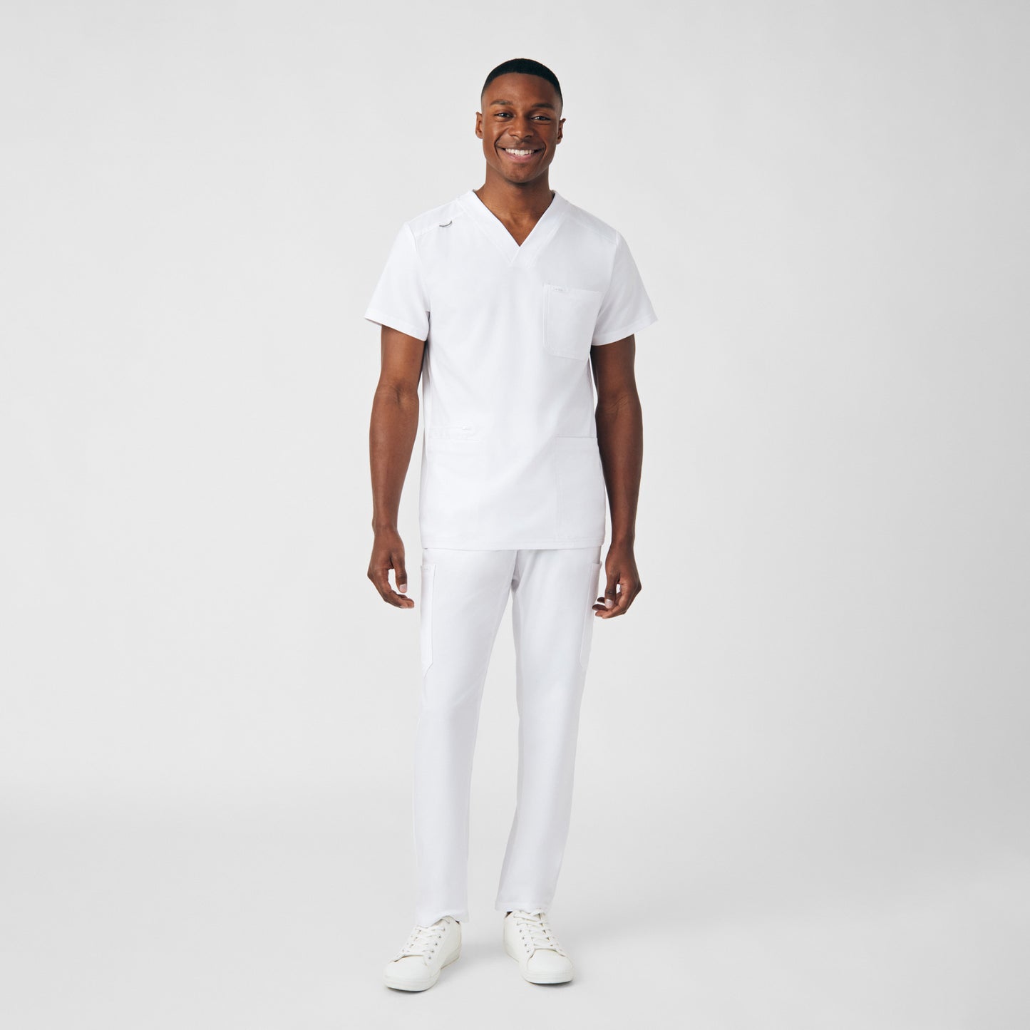 Forward 4-Pocket V-Neck Top  | White
