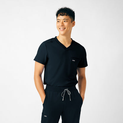 Forward 2-Pocket V-Neck Top  | Black