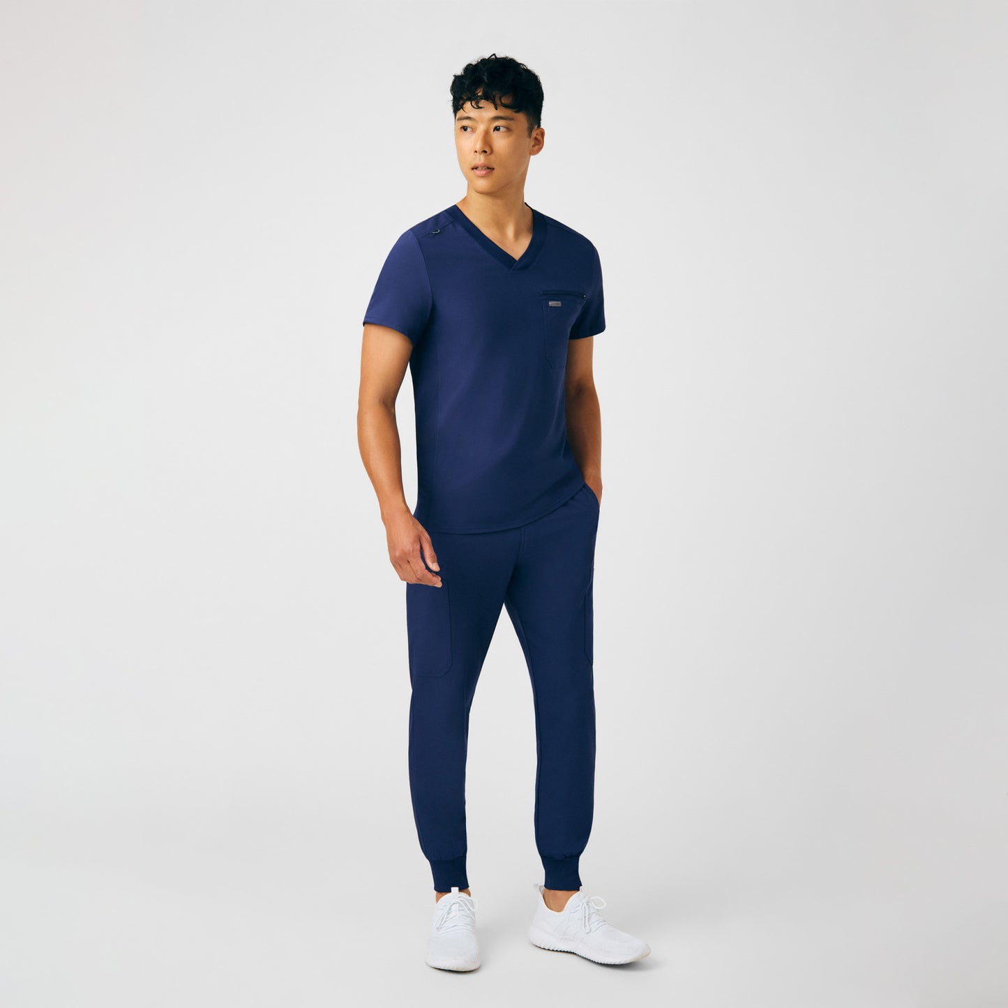 Forward 2-Pocket V-Neck Top  | Navy