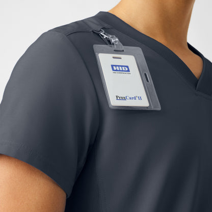 Forward 2-Pocket V-Neck Top  | Pewter