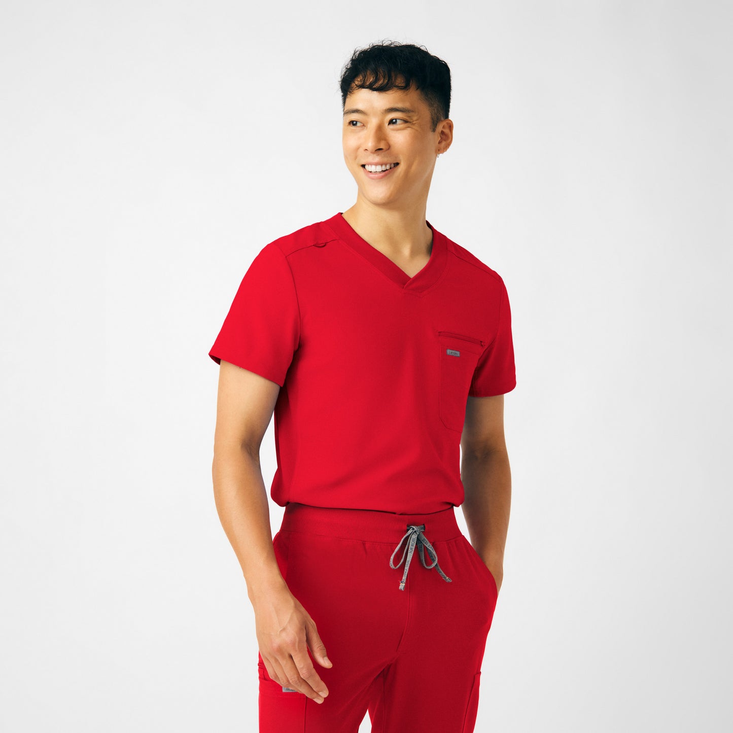 Forward 2-Pocket V-Neck Top  | Red