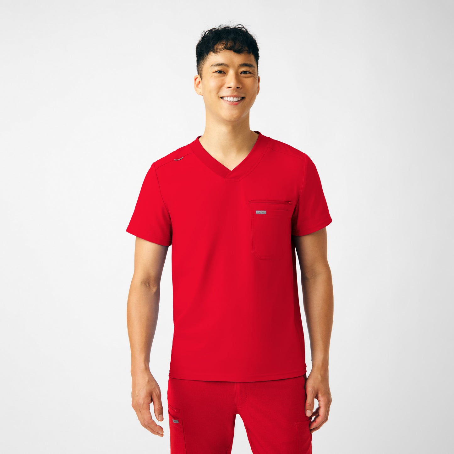 Forward 2-Pocket V-Neck Top  | Red