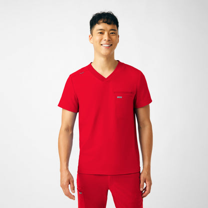 Forward 2-Pocket V-Neck Top  | Red