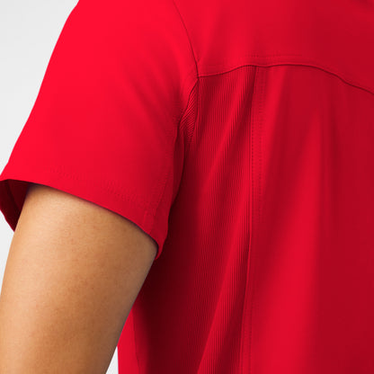 Forward 2-Pocket V-Neck Top  | Red