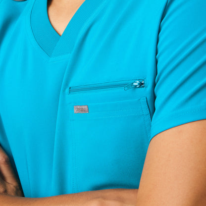 Forward 2-Pocket V-Neck Top  | Teal