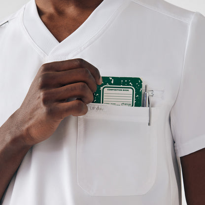 Forward 2-Pocket V-Neck Top  | White