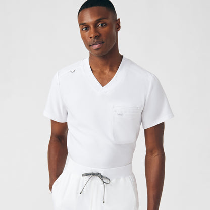 Forward 2-Pocket V-Neck Top  | White