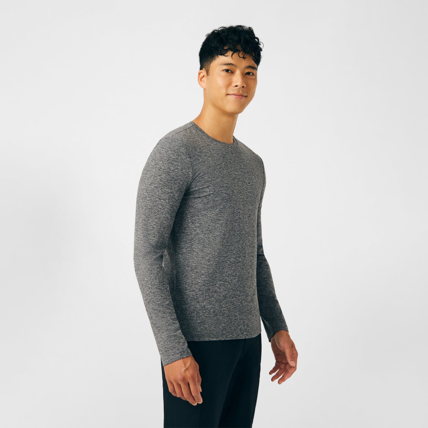 Forward Long-Sleeve Tee  | Heather Black