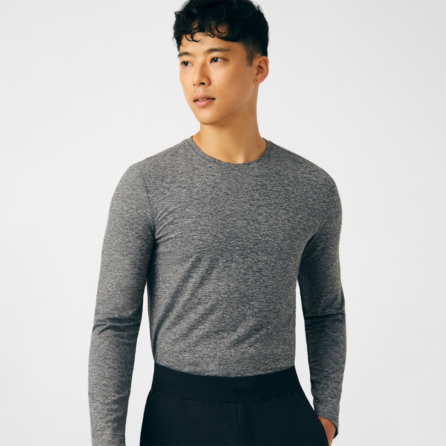 Forward Long-Sleeve Tee  | Heather Black