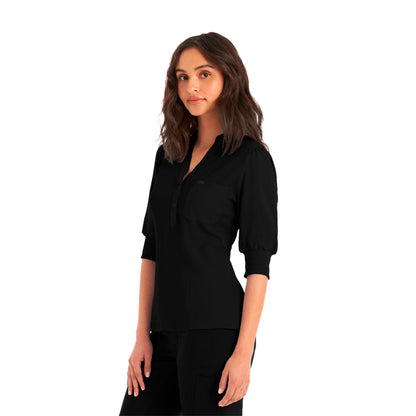 Forward 3-Pocket Y-Neck Top  | Black