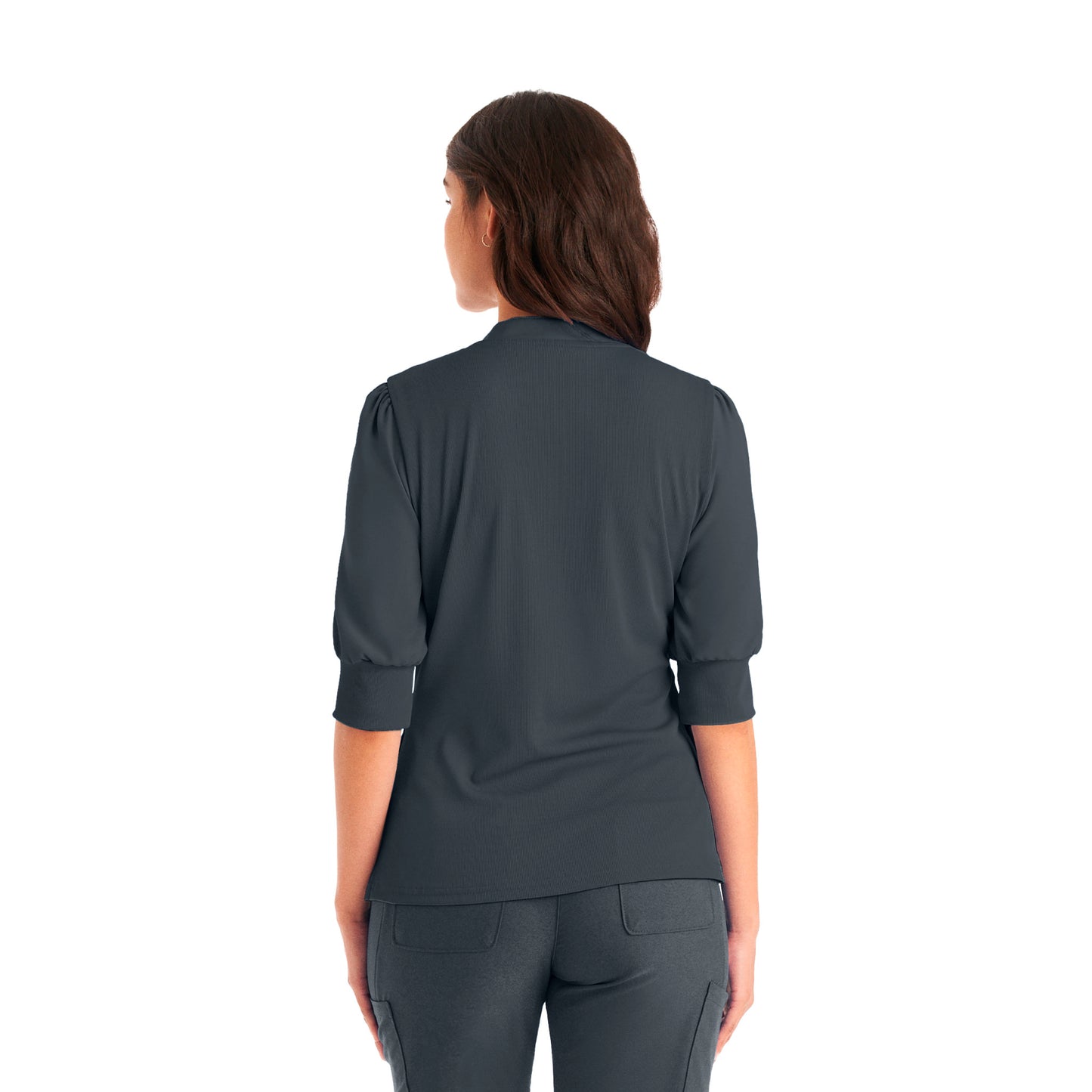 Forward 3-Pocket Y-Neck Top  | Pewter