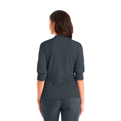 Forward 3-Pocket Y-Neck Top  | Pewter