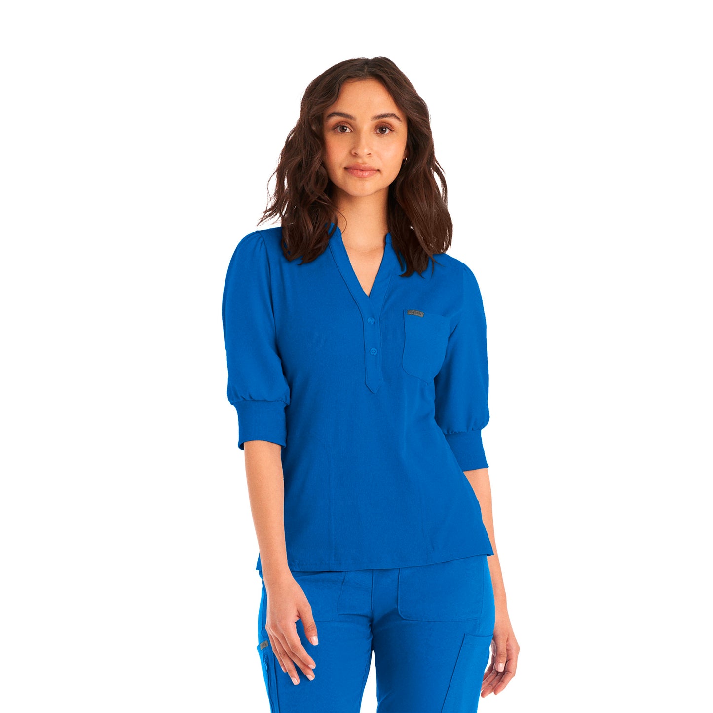 Forward 3-Pocket Y-Neck Top  | Royal