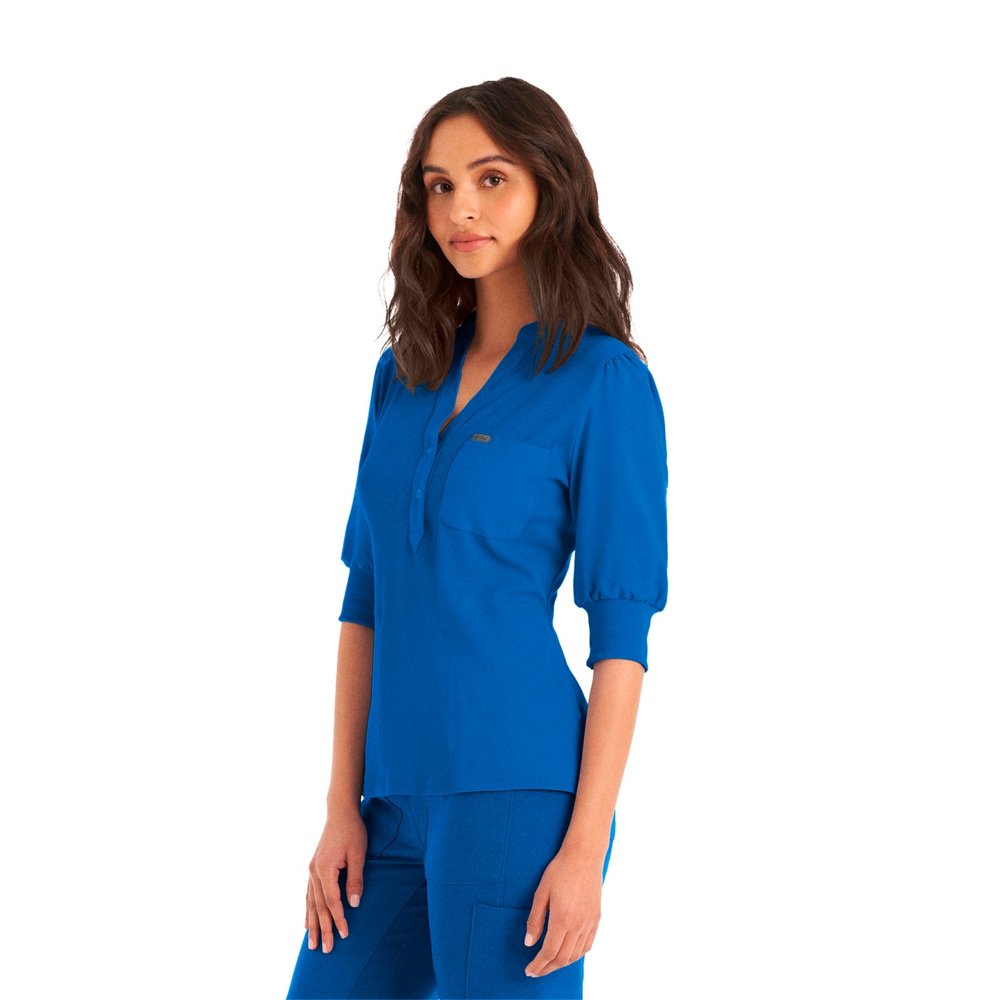 Forward 3-Pocket Y-Neck Top  | Royal