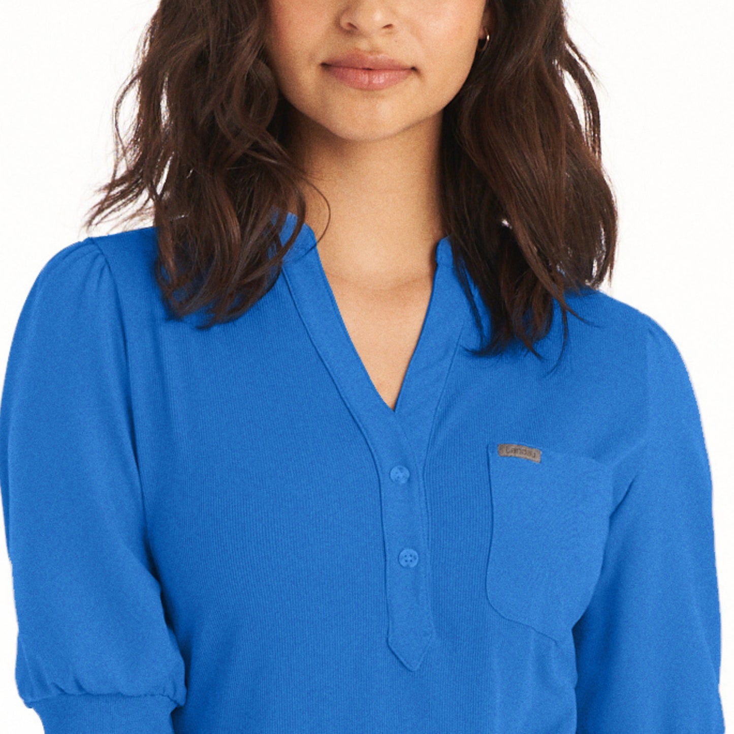 Forward 3-Pocket Y-Neck Top  | Tea Berry