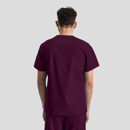 Essentials 3-Pocket V-Neck Top  | Wine