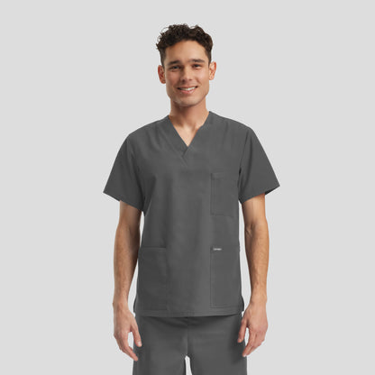 Essentials 3-Pocket V-Neck Top  | Steel