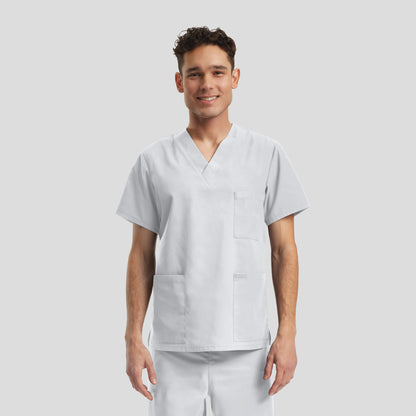 Essentials 3-Pocket V-Neck Top  | White