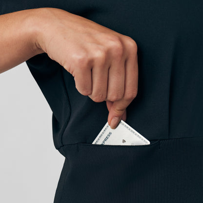 Forward 2-Pocket V-Neck Top  | Black