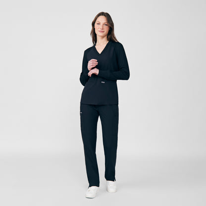 Forward 2-Pocket V-Neck Top  | Black